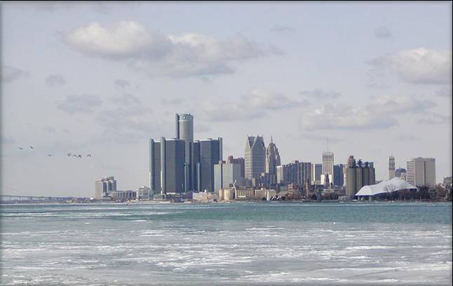 Downtown Detroit Skyline, from Belle Isle...Det., MI